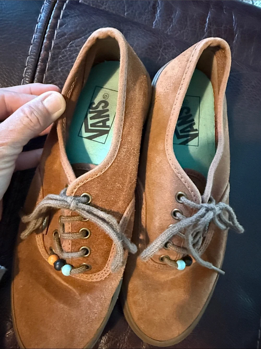 Vans Men’s Suede Lace-Up Sneakers in Brown